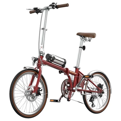 ONESPORT OT02 Pro összecsukható elektromos kerékpár, 250W, 36V 5.2Ah, 20", 25km/h, 25km hatótáv, Shimano 7 sebesség, tárcsafék - Piros