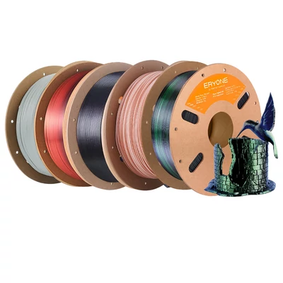 ERYONE Burnt Titanium 5 kg két­színű PLA filament – zöld–rózsapiros, navajo vörös, éjkék–sötétzöld, szivárvány, szürke