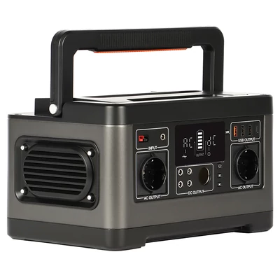 Flashfish P63 hordozható erőállomás, 520Wh lítium akkumulátoros napelemes generátor, 500W AC kimenettel, több USB és DC porttal