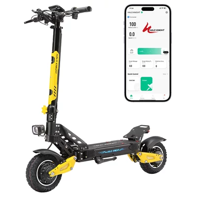 Halo Knight T102 Pro elektromos roller, 2×1200W motor, 52V 28.8Ah akku, 65 km/h, 58 km hatótáv, 10" kerék, hidraulikus fék, dupla rugózás