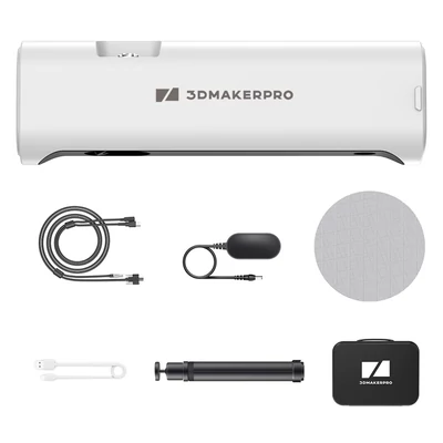 3DMakerpro Lynx Prémium 3D szkenner – 0,10 mm pontosság, 0,30 mm felbontás, 10 fps, fehér fény, vizuális követés, 250×400 mm tartomány