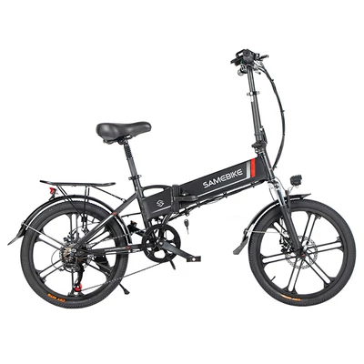 SAMEBIKE 20LVXD30-II összecsukható elektromos kerékpár, 20" kerék, 48V 350W motor, 10Ah akku, 30 km/h – Fekete