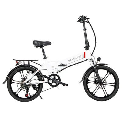 SAMEBIKE 20LVXD30-II összecsukható elektromos kerékpár, 20" kerék, 48V 350W motor, 10Ah akku, 30 km/h – Fehér