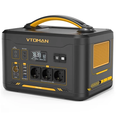 VTOMAN Jump 2200 hordozható áramforrás, 1548Wh LiFePO4 akkumulátorral, 2200W AC kimenettel, bővíthető 3096Wh kapacitásig