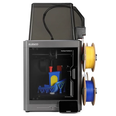 Elegoo Centauri Carbon 2 Combo 3D nyomtató – 4 szín, CoreXY 500 mm/s, 350 °C fúvóka, karbon/PLA/ABS kompatibilis, LED, 256×256×256 mm