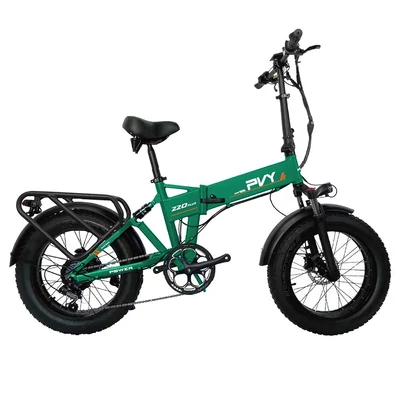 PVY Z20 Plus összecsukható elektromos kerékpár 1000W, 20×4.0 fat gumi, 48V 16.5Ah, 80–120 km hatótáv, Shimano 7 sebesség, hidraulikus fék – Zöld