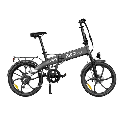 PVY Z20 Pro összecsukható elektromos kerékpár, 250W, 36V 14Ah kivehető akkumulátor, 20×2.3” gumi, akár 100 km hatótáv, Shimano 6 sebesség – Szürke