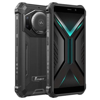 FOSSiBOT F101 strapabíró okostelefon, 4GB/64GB, AI tripla kamera, 123 dB hangszóró, 10600 mAh akkumulátor, ujjlenyomat/arca­zonosítás, 5.45" HD+ IPS – Fekete