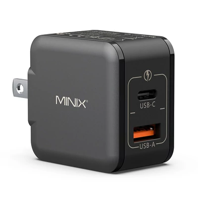 MINIX P1 Mini 33W univerzális dupla portos töltő, USB‑A + USB‑C gyorstöltés