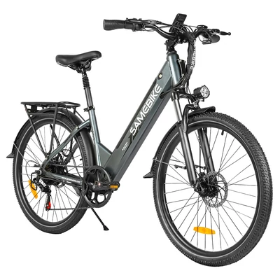 SAMEBIKE RS-A01 Pro-T elektromos kerékpár, 500W motor, 36V 15Ah akku, 26” kerék, 32 km/h, 90 km hatótáv, Shimano 7 sebesség – Szürke