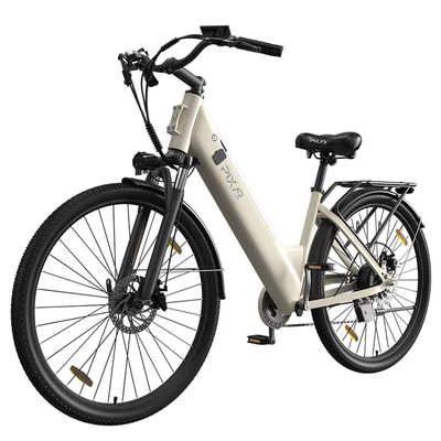 PIXAR C1 elektromos kerékpár, 250W motor, 36V 13Ah akku, 25 km/h, 65 km hatótáv, 27.5×1.95 gumi, Shimano 7 seb., LCD, tárcsafék, teleszkóp – Bézs