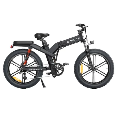 ENGWE X26 elektromos kerékpár dupla akkumulátorral, 26×4.0 zsíros gumikkal, 1000W motorral, 50 km/h végsebességgel, 100 km hatótávval – Fekete