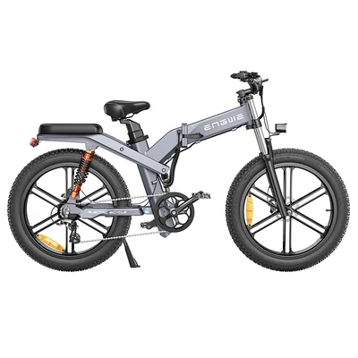 ENGWE X26 elektromos kerékpár dupla akkumulátorral, 26×4.0 zsíros gumikkal, 1000W motorral, 50 km/h végsebességgel, 100 km hatótávval – Szürke