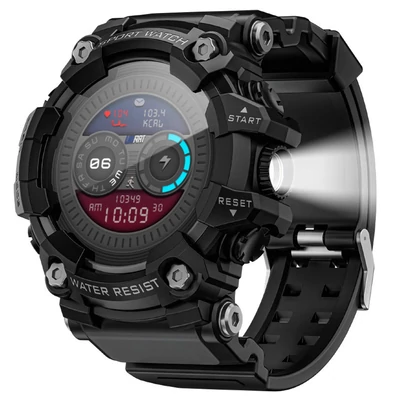 LOKMAT ATTACK GT okosóra – 1.32'' HD érintőkijelző, IP68 vízálló, 100+ sportmód, Bluetooth hívás, pulzus- és alvásmérés, 15 napos üzemidő – Fekete