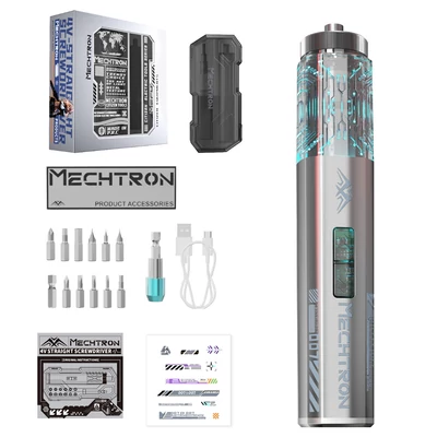 MECHTRON TL‑I007S PRO 4V Cyber csavarhúzó – 5 Nm elektromos / 8 Nm kézi nyomaték, 270 RPM, 1500 mAh akku, Type‑C gyorstöltés, LED, mágneses bitek
