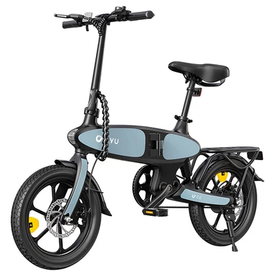 DYU C2 összecsukható elektromos kerékpár, 250W motor, 48V 7.5Ah akku, 25 km/h, 50 km hatótáv, 16” terepgumi, tárcsafék, IP54