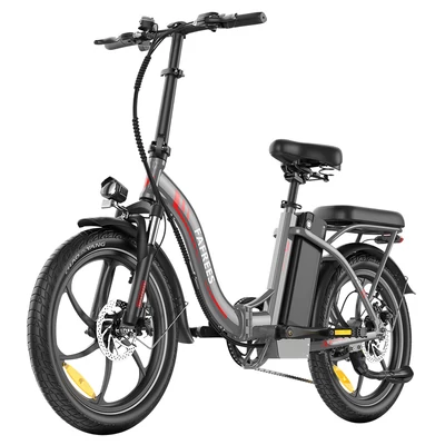 Fafrees F20+ összecsukható elektromos kerékpár, 250W motor, 36V 20Ah akku, 20x3.0 gumi, 25km/h, 90km hatótáv, tárcsafék, első teleszkóp – Szürke