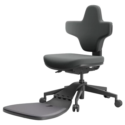 NEWTRAL MT-M Standing‑Mate ergonomikus álló szék, 5 az 1-ben adaptív ülés, dönthető háttámla, állítható magasság, 150kg teherbírás – Sötétszürke