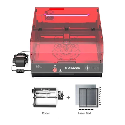 Mecpow X4 Pro 22W FDA Class 1 lézergravírozó + forgatóhenger + lézerágy