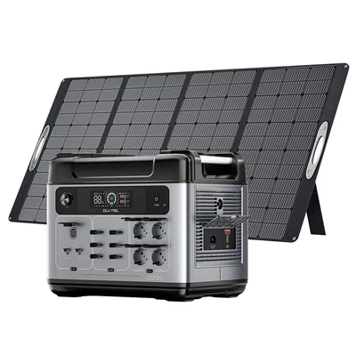 OUKITEL P2001 Plus hordozható erőmű 2048Wh kapacitással + OUKITEL PV400 összecsukható napelem panel készlet