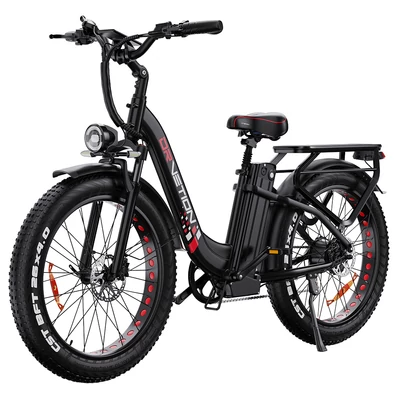 DRVETION CTR26 1000W elektromos kerékpár, 26×4.0 fat gumi, 48V 15Ah Samsung akku, 50km/h, 90km hatótáv, hidraulikus fék, első rugózás