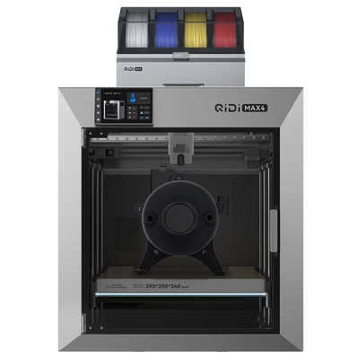 QIDI Max4 Combo 3D nyomtató, 16 szín, automata filamentváltás, 65°C szárítás, CoreXY, 800mm/s, 370°C, 390×390×340 mm, AI kamera, auto szintezés