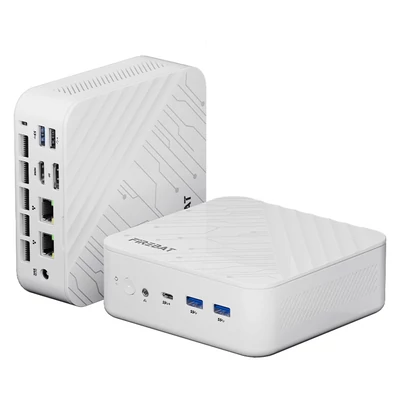 FIREBAT AM02 Barebone Mini PC, Ryzen 7 H255, Radeon 780M, DDR5 és M.2 bővítés, HDMI/DP/Type‑C, WiFi 6, BT 5.2