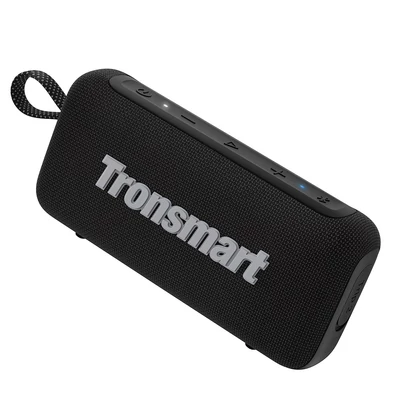 Tronsmart Trip 2 hordozható kültéri Bluetooth hangszóró, SoundPulse mély basszus, 42mm driver, IPX7 vízálló, 20 órás üzemidő - Fekete