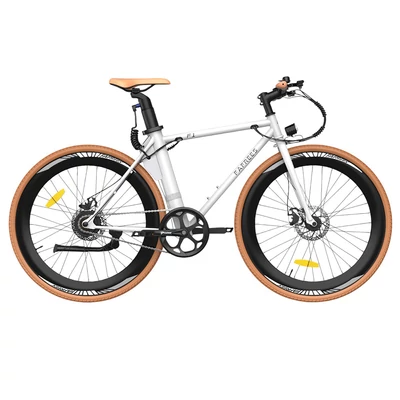 Fafrees F1 elektromos kerékpár, 250W motorral, 36V 10Ah akkumulátorral, 700C×38C gumik, 25km/h, 90km hatótáv – Narancs‑fehér