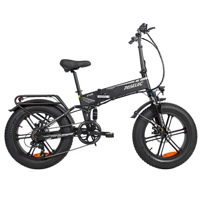 PASELEC PX6 elektromos kerékpár, 750W motor, 48V 13Ah akkumulátor, 20×4.0 fat gumi, 45km/h, 70km hatótáv, mechanikus tárcsafék – Fekete