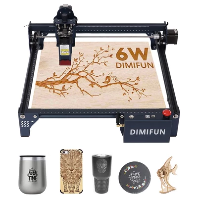 DIMIFUN DM6 B6 6W lézergravírozó gép, szemvédelem, 0.01mm pontosság, 0.06mm lézerpont, 12000mm/perc, 330×330mm