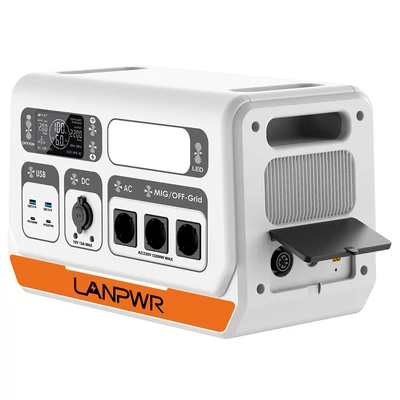 LANPWR 2400 Pro erkélynapelem rendszer – 2200W, 2040Wh energiatárolóval, hálózatra visszatápláló inverterrel, 3 AC kimenettel
