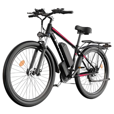 FENGQS Q8 elektromos kerékpár, 750W motorral, 48V 17.5Ah akkumulátorral, 27.5” gumik, 50 km/h, 85 km hatótáv, mechanikus tárcsafék, 21 sebesség – Piros