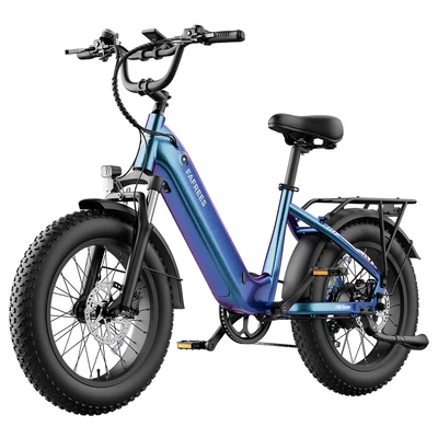 FAFREES F20 Rover elektromos kerékpár, 250W hátsó agymotorral, 48V 15Ah kivehető akkumulátorral, 80 km hatótávval, 20×4.0” vastag gumikkal – Auróra kék
