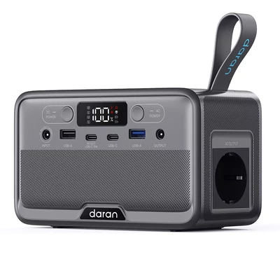DaranEner YOUYO R100 Pro hordozható erőmű, 99Wh LiFePO4 akkumulátor, 100W tiszta szinusz, 65W USB‑C PD, kempinghez és vészhelyzethez