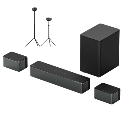 Ultimea Poseidon M4T 5.1 hangrendszer + Steady 300 hangfalállvány pár, Dolby Atmos, 450W, állítható surround