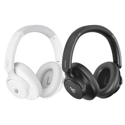 Tronsmart SOUNFII Q20S hibrid ANC fejhallgató, aktív zajszűrés, 60 órás üzemidő, Hi‑Res hang, 90°-ban forgatható párnák – fehér + fekete