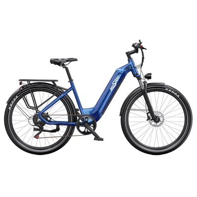 Onesport OT05 elektromos kerékpár 27,5" alumínium vázzal, 36V 18,2Ah akkuval, ANANDA 250W motorral, Shimano 7 sebességgel – Sötétkék