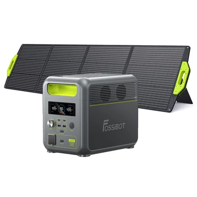 FOSSiBOT F1200 hordozható erőmű + SP200 összecsukható napelem, 1024Wh, 1200W, LiFePO4, 7 kimenet, gyors átkapcsolás
