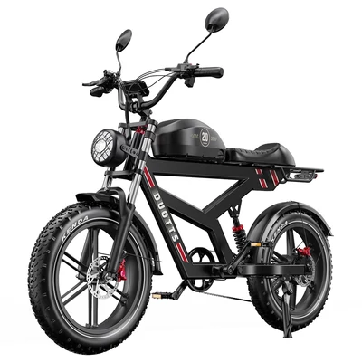 DUOTTS F20 elektromos kerékpár 750W motorral, 52V 27Ah akkumulátorral, 20×4.0 fat gumival, 50 km/h, akár 120 km hatótáv – Fekete