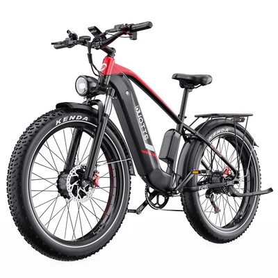 DUOTTS F26 Lite elektromos kerékpár, 500W motor, 48V 18Ah akkumulátor, 26×4.0 gumi, 50 km/h, 90 km hatótáv, hidraulikus fék – Fekete/piros