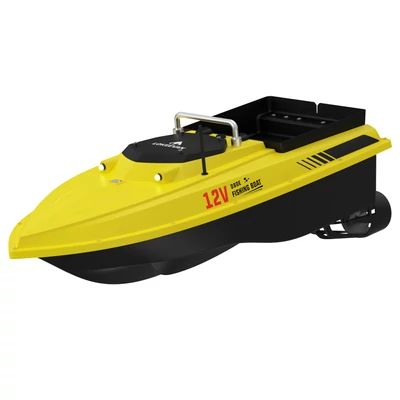 OKEEVAN D80E GPS etetőhajó – 795‑ös dupla motor, 4 m/s sebesség, 3 kg kapacitás, 500 m hatótáv, mélység‑ és hőmérsékletmérés – Sárga
