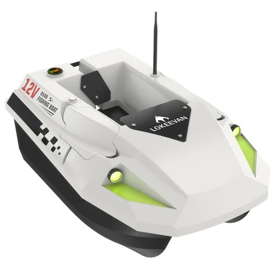 LOKEEVAN D50B GPS etetőhajó, 12V dupla nagy nyomatékú motor, GPS+Beidou, 500 m hatótáv, 2 kg tartály, 15600 mAh akkumulátor – Fehér