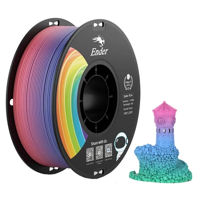 Creality Ender-PLA Pro (PLA+) filament – szivárvány színű, prémium 3D nyomtató alapanyag