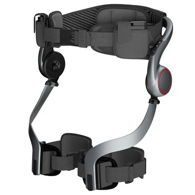 AstroShell Alpha 1 láb‑exoskeleton, 1000W csúcs, 2 ms reakcióidő, Mg‑ötvözet váz, dupla cserélhető akku, 24 km hatótáv, 8 óra üzemidő, IP54