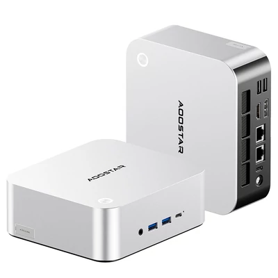 AOOSTAR MACO mini PC Ryzen 7 255, Radeon 780M, 24GB DDR5, 1TB PCIe SSD, OCuLink, 2.5G LAN, WiFi 6, USB4, 4 kijelző támogatás