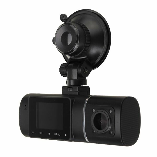 EU ECO Raktár - 1080P Car DVR Dual Lens 170° G-sensor IR Éjjellátó Funkcióval Rendelkező Autós Menetrögzítő Kamera - Fekete