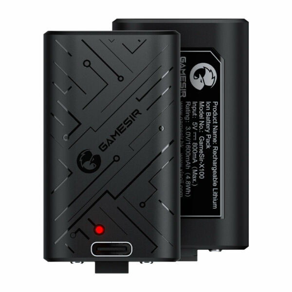GameSir X100 1600mAh újratölthető akkumulátor csomag Xbox Gamepad játékvezérlőhöz Type-C töltőkábellel - Fekete