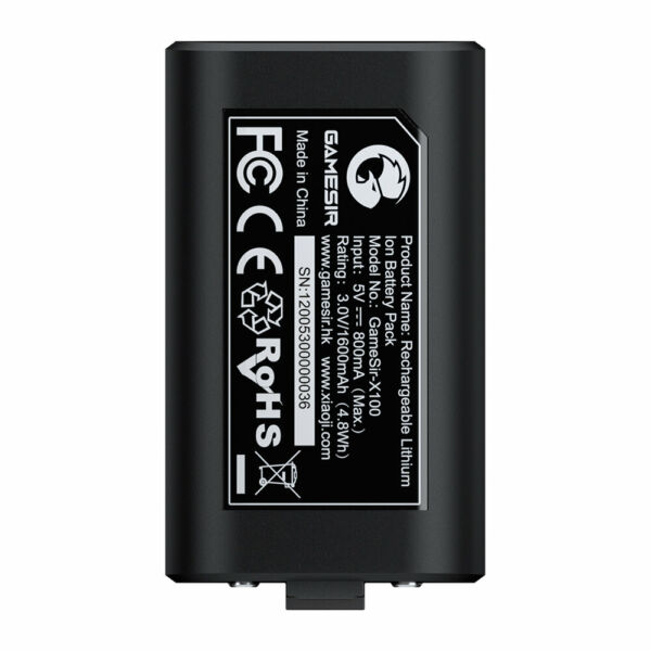 GameSir X100 1600mAh újratölthető akkumulátor csomag Xbox Gamepad játékvezérlőhöz Type-C töltőkábellel - Fekete