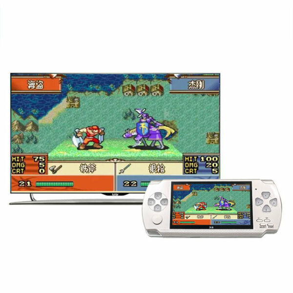 X6 8 GB 128 bites 10000  játék 4,3 hüvelykes PSP High Definition Retro kézi videojáték konzol játéklejátszó - Fehér